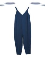Ex White Stuff Women's Jumpsuit - Sleeveless Jersey Selena Mid Blue