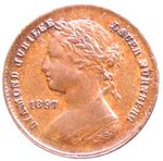 1897 "Lauer" Toy Token; Victoria Young Head One Penny - FREE POSTAGE (83AY)
