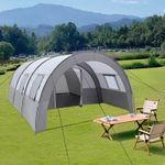 6 Person Tunnel Tent Highlander 1500mm Rain-repellent Camping Tunnel Tent Family