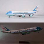 Air Force One Model Plane 1:150 Boeing 747 18.5in LED Lights Resin High Detail