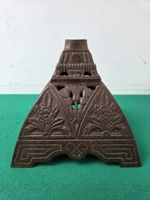 Antique Art Nouveau Pierced Cast Iron Oil Lamp Base