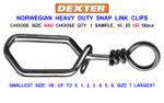 DEXTER: NORWEGIAN HEAVY DUTY SNAP LINK CLIPS BOAT SEA FISHING LINE RIG LURE LINK