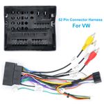 UK Android 15 Stereo Radio Wiring Harness 52PIN Power Plug Cable For VW Golf DIY
