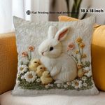 1/4pcs Cute Easter Bunny Cushion Cover Polyester Pillow Cases for Living Room