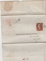 1846 = 498= MANCHESTER NUMERAL & BROUGHTON SUB PO NAT MERCANTILE LIFE ASSURANCE