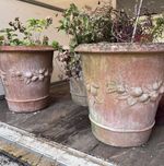 30” Diameter Antique Italian Terracotta Plant Pots X3 Vintage
