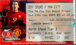 MANCHESTER UNITED V MANCHESTER CITY-14/02/04-FA CUP 5th ROUND TICKET.