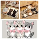 Cat Feeding Mat Cartoon Pet Bowl Pad Non-slip Pet Food Bowl Mat for Dogs Cats