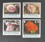 ALDERNEY 2007 MNH DEFINITIVES CORALS ANEMONES STAMP SET
