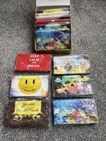 1 BOX TOBACCO POUCH WALLET SOFT FAUX LEATHER WITH ZIP MAGNETIC FLAP LINED OTY 12
