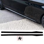 PAIR FOR 2014-2021 MERCEDES C CLASS W205 C205 SIDE SKIRT EXTENSION BLADES BLACK