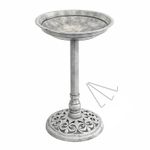 NEW! Traditional Ornamental Pedestal Garden Water Bird Bath (Stone)