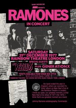 Ramones NYE 1977 Rainbow Theatre, London It’s Alive commemorative A1 Poster