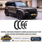 WHEEL ARCHES FENDER FLARES GLOSS BLACK FOR LAND ROVER DEFENDER L663 110 2020+