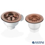 90 & 65mm Antique Copper Strainer Waste For Astini RAK, Rangemaster Ceramic Sink