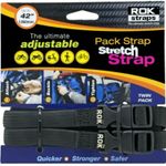 Rok Straps Adjustable Pack Stretch Luggage Straps 42" 1060mm 2 Pack - Black