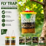 2X Red Top Fly Trap Bag Catcher 20,000 Flies Insects Pest Control Killer Bait UK