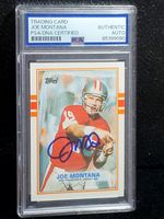 1989 TOPPS #12 JOE MONTANA AUTOGRAPHED 49ERS CARD (PSA/DNA)