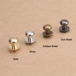 Sam Browne Screws Studs Round Head Button Rivet for Leather Crafts 4/5/6/8/10mm