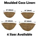 Coir Coco Hanging Basket Liners Moulded Coconut Fibre 12" 14" 16" 18" Round
