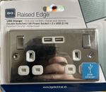 BG Polished Chrome USB 3.1A Double Socket Charger 2 Gang White Insert CPC22U3W