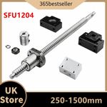 SFU1204 Ball screw 250mm-1500mm BallScrew nut +Coupler+BF/BK10 + Nut Housing CNC