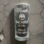 PERSONALISED BACARDI GLASS BACARDI AND COKE GLASS inc GIFT BOX Any Mixer 