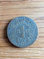 Spain 1 Peseta Coin 1944 - WW2 Era Spanish Coin 1940s