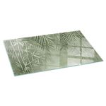 Safe and Durable Glass Hearth Pad Tropical Leaves on a Background 100x50 cm