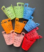 10 Kitsch 1960s Plastic Baskets 5.5cm Tall VERY Useful...