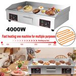 Commercial Electric Griddle Countertop Hotplate BBQ Grill Catering Bacon UK Plug