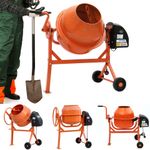 Electric Cement Mixer 63/120/140 Litre Concrete Professional with Stand & Wheels