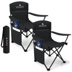 Voyager Camping Chair Lightweight Portable with Pocket and Drinks Holder 2 Pack