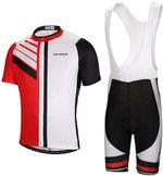 Skysper Cycling Jersey & Bib Shorts Padded Breathable Red White Small