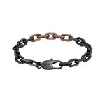 Genuine Hugo Boss Kane Mens Bracelet 1580503M Black Brown Stainless Steel