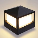 Outdoor Post Cap Light For Fence 16cm Square 18W Pillar Lamp Garden Decoration