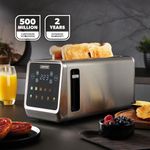 GEEPAS DIGITAL 4 Slice Toaster Extra Wide Long Slots for Crumpets Bagels 1450W