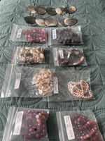 Jewellery Beads; Red Stripe agate, Keshi Pearls, Feldspar, Imperial Jasper
