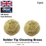 2 x Brass Soldering Iron Tip Cleaner Wire Sponge Refill No Scratch - UK Seller