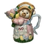 Fitz And Floyd Omnibus Pitcher Bear Flowers Hat Scissors 1 1/4 Qt 1995