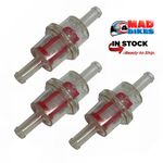 Larger Size Universal Inline Motorcycle Fuel Filter 8mm Inlet Motorbike Quad X 3