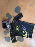 Optimum Tribal 5 Pad Extra Long Length Rugby Top Small Black purple green