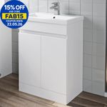 600mm Freestanding Vanity Unit Basin Sink Bathroom Storage Cabinet Gloss White