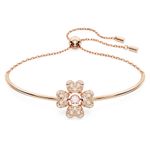 Idyllia bracelet Clover, White, Rose gold-tone plated 5674487