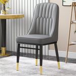 4 DINING CHAIRS SET LEATHER PADDED SEAT METAL LEG KITCHEN RESTAURANTS CHAIR NEW