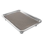 Durable Stainless Steel Pet Fountain Drip Mat Silver Non Slip Spill Catcher
