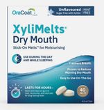 OraCoat XyliMelts - 40 Adhesive Discs Against Dry Mouth &Tooth Decay - Mint Free