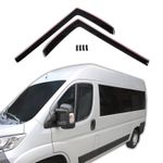 Wind Deflectors Fits Fiat Ducato 2014-Up 2-Pcs Set Tinted Black
