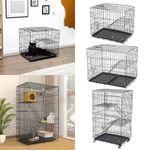 Pet Cat cage with Tray Cat cage Cat house Training Crate Travel Carrier Folding