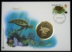 WWF ~ 1986 ~ Green Turtle ~ Coin Cover ~ Bermuda ~ *NOW HALF PRICE!*